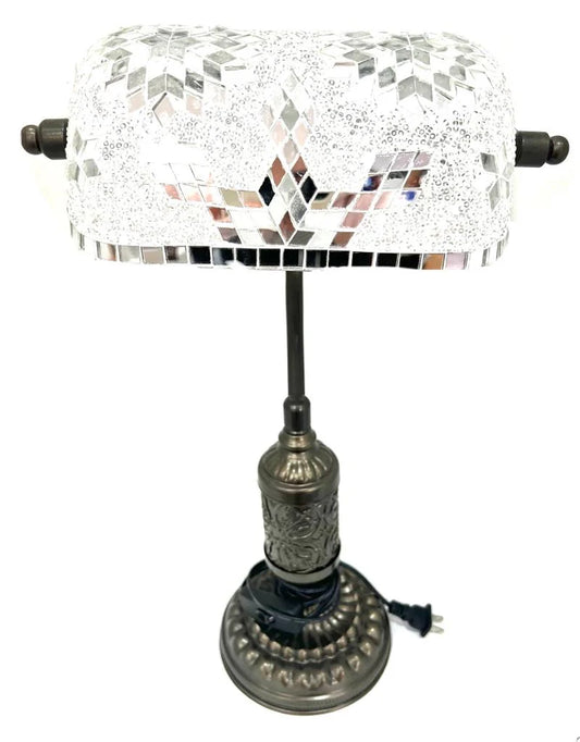 Ceramic Mosaic Table Lamp - White