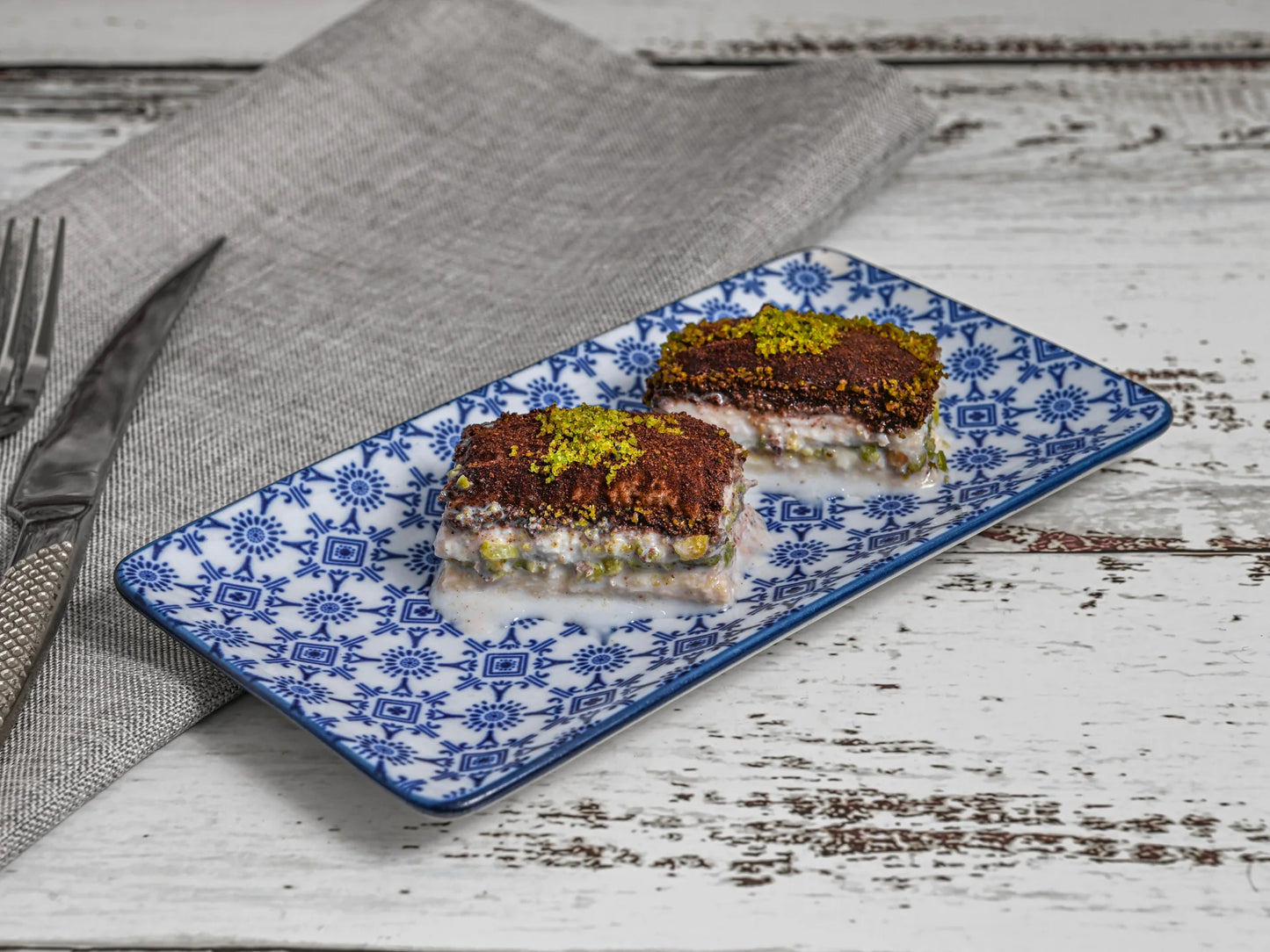 Cold Milky Chocolate Pistachio Baklava